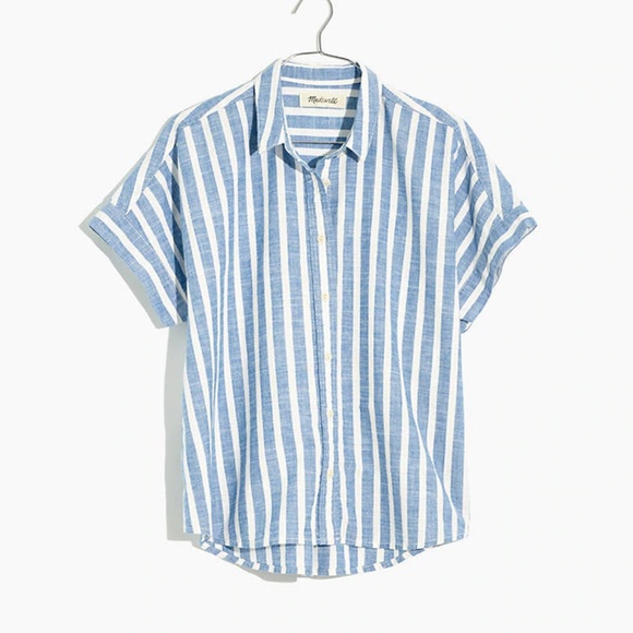 Madewell Tops - Madewell Cropped Button-Down Shirt in Stripe